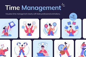 Animated Time Management, a Finance Illustration by Creative Stall