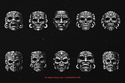 10 Bundle Dark Art Tribal Mask, an Illustration by Morspective (Thumbnail 6 of 7)
