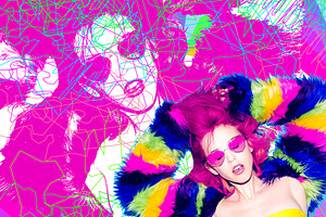 Contemporary digital collage art. Disco Party Girl. Clubbing con, a Beauty & Fashion Photo by Jenya Porechenskaya