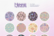 70 Hippie MUSHROOMS. Vector Set., a Pattern Graphic by Varvara Gorbash (Thumbnail 9 of 10)