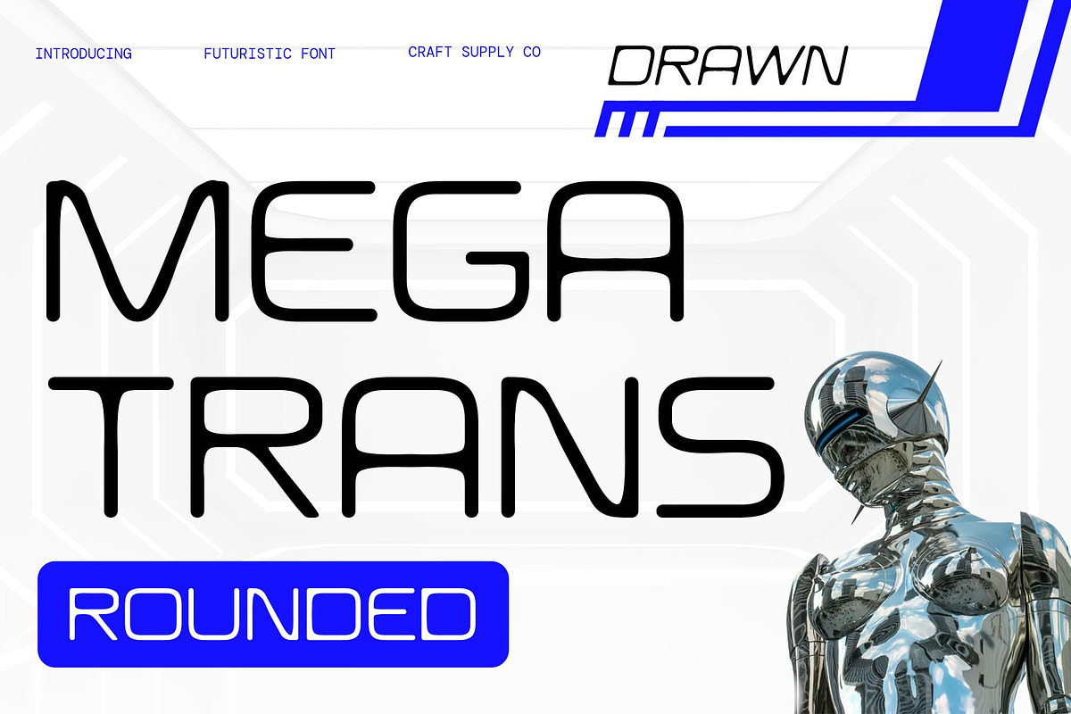 Megatrans Rounded Drawn, a Sans Serif Font by Craft Supply Co. (Photo 1 of 8)