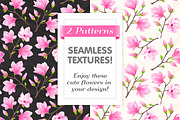 SET / 8 / Magnolia Textures, 8 march, a Decorative Illustration by Nadin_Lebedeva (Thumbnail 1 of 6)