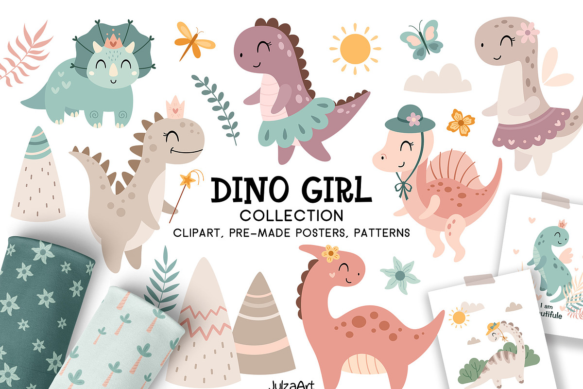Kids Bundle Cliparts & Patterns, an Illustration by JulzaArt (Photo 8 of 16)