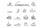 Ships Symbols. Vector Icons Set, a Transportation Illustration by Tettygreen (Thumbnail 3 of 3)