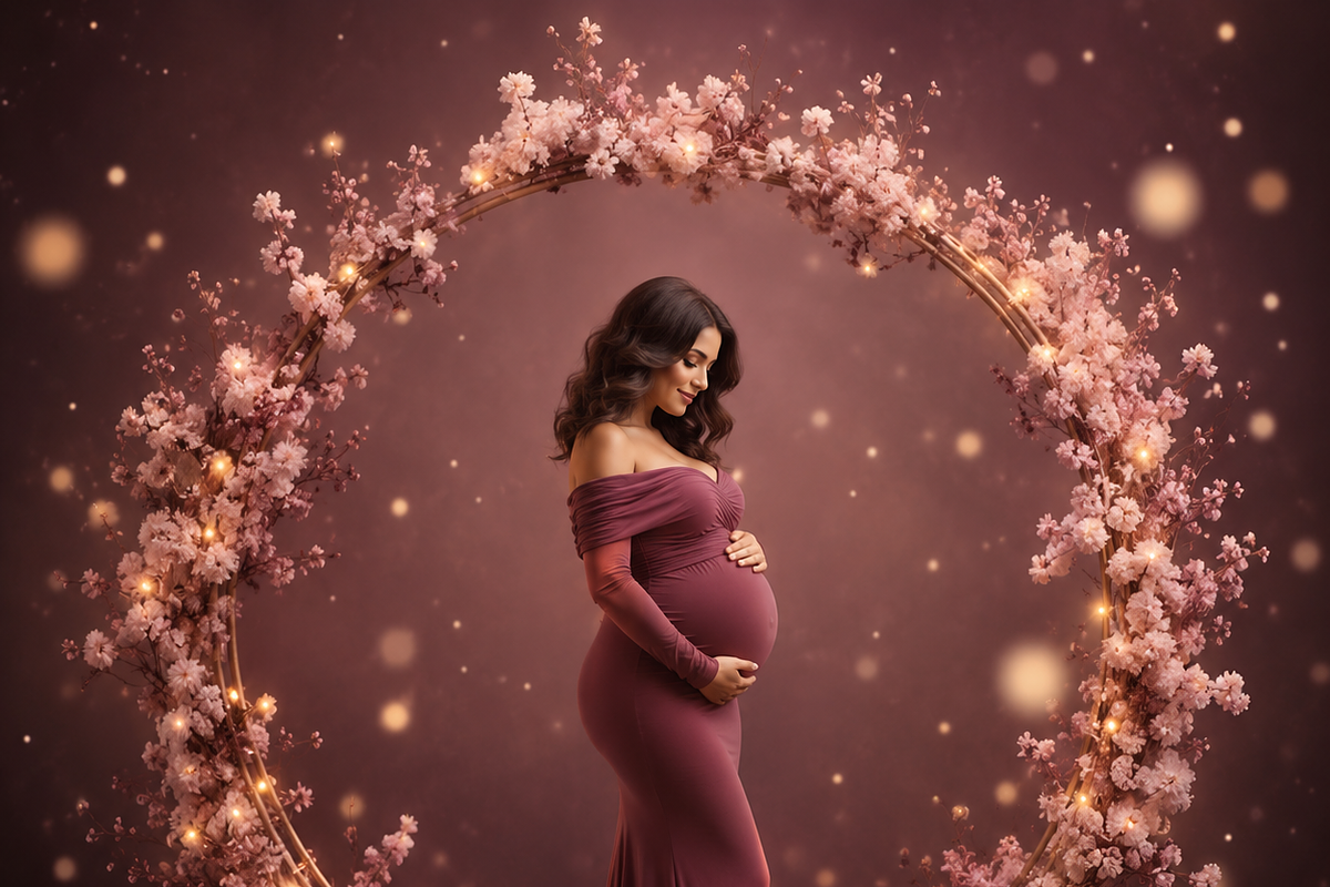 Floral Ring Backdrops Maternityshoot, a Background Graphic by Chipshpow Graphics (Photo 12 of 13)
