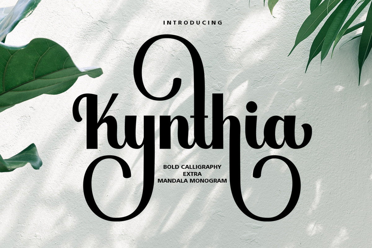 Kynthia - Extra Mandala Monogram, a Script Font by Akifatype. (Photo 1 of 7)