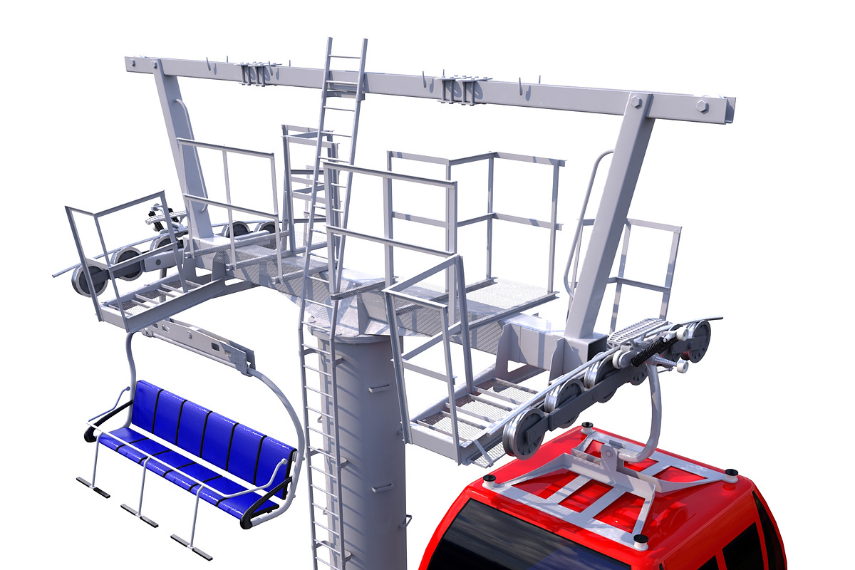 Ski Lift Cableway Car, a Cars & Vehicle 3D Model by 3D Models by Obshansky (Photo 3 of 26)