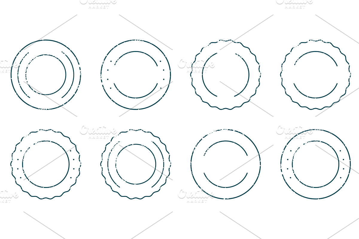 Circle Rubber Stamp Set, an Object Illustration by Vector Creator