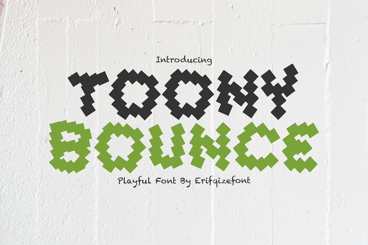 Toony Bounce Font, a Handwritten Font by Erifqizefont (Photo 1 of 7)