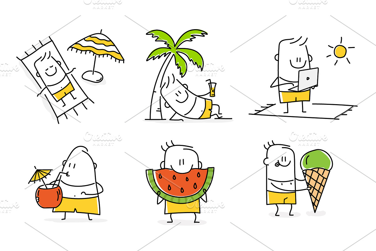 Stick Figures on the beach, a Person Illustration by Anna Semenchenko (Photo 2 of 4)
