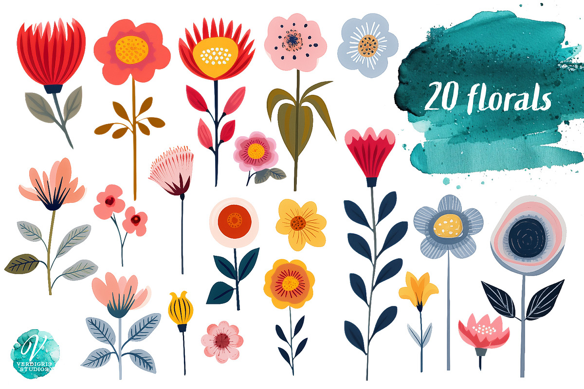 Folk Art Florals, an Object Graphic by Verdigris Studios (Photo 3 of 4)
