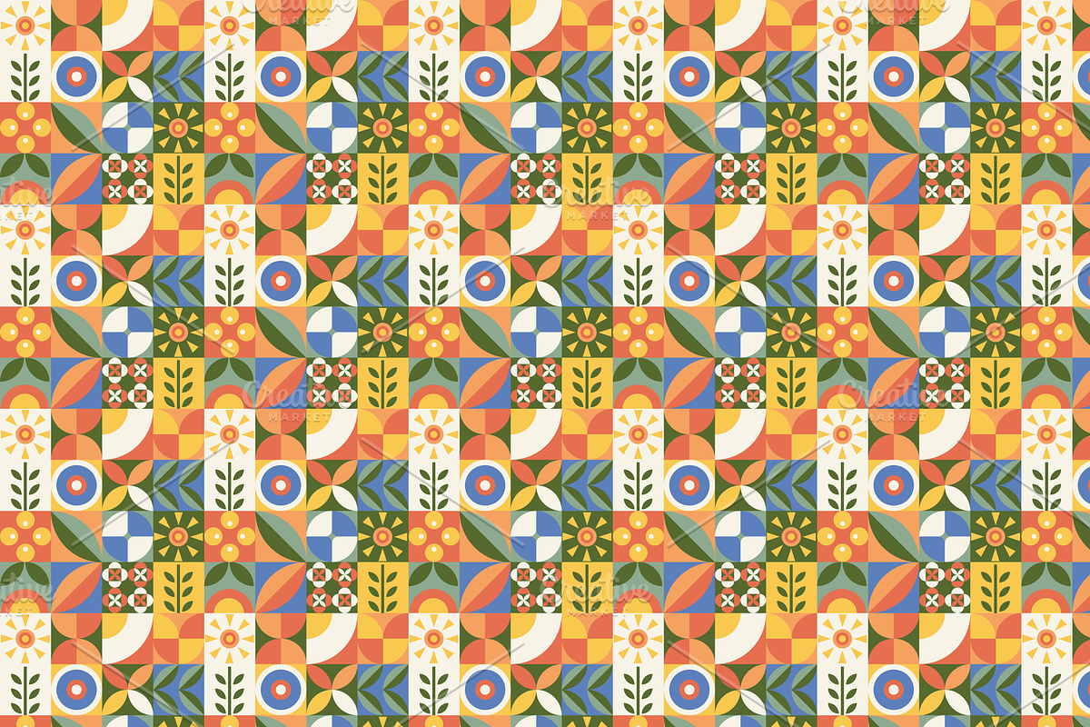 Geometric Summer Bloom Pattern, a Pattern Graphic by ItsReksita Pattern (Photo 14 of 20)