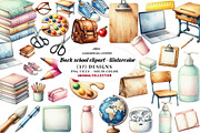 Back school clipart - Watercolor, a Seasonal Illustration by CreationArt (Thumbnail 1 of 7)