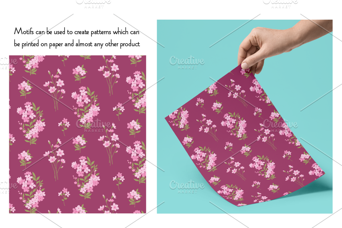 Pink Hand Drawn Flowers preview 3