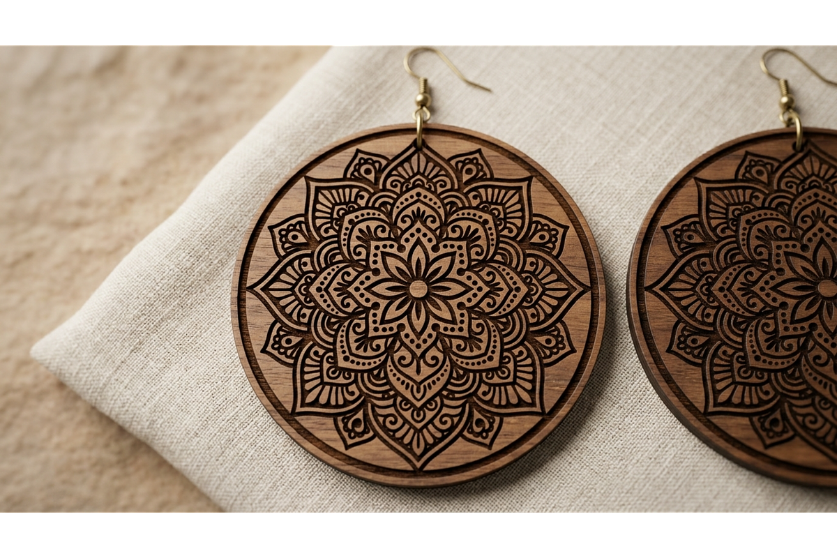Mandala Earring SVGn, an Object Graphic by hafijul (Photo 8 of 11)