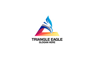 triangle eagle vector template logo