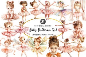 Baby Ballerina Girls PNG, an Illustration by SinaCreation
