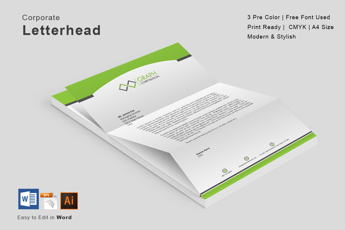 Letterhead, a Stationery Template by asimalikhan555 (Photo 1 of 4)