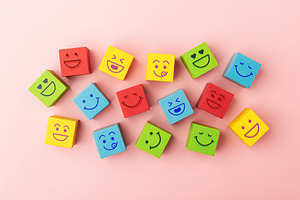 Group of Colourful Smiling Emoticon Diversity Face on Multi-colo, a Photo by salmon.black