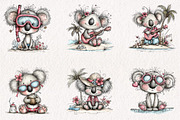 Summer Beach Koala PNG Clipart, an Animal Illustration by CreationArt (Thumbnail 2 of 7)