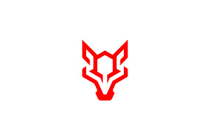 Modern Wolf Head Logo Template