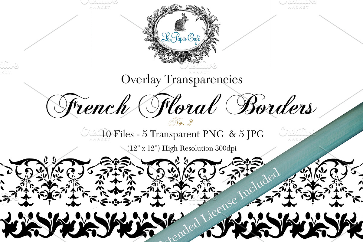 Vintage Floral Border Overlays 2, an Illustration by Le Paper Cafe (Photo 1 of 3)