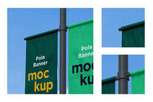 Pole Banner Mockup Side View V04