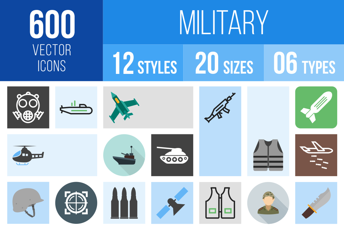 600 Military Icons, an Icon by IconBunny