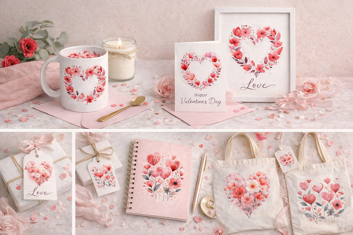 Valentine Heart Floral Clipart, an Illustration by Print Haven (Photo 4 of 4)