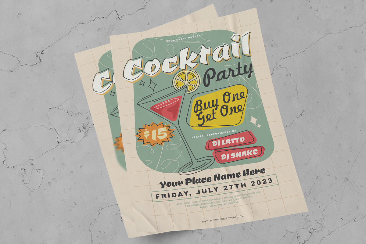 Cocktail Party Flyer Template, a Flyer Template by giemons™ (Photo 2 of 2)