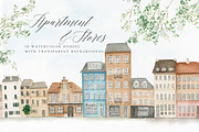 Landscape-Watercolor House Clipart, an Illustration by Graphic Box (Thumbnail 3 of 10)