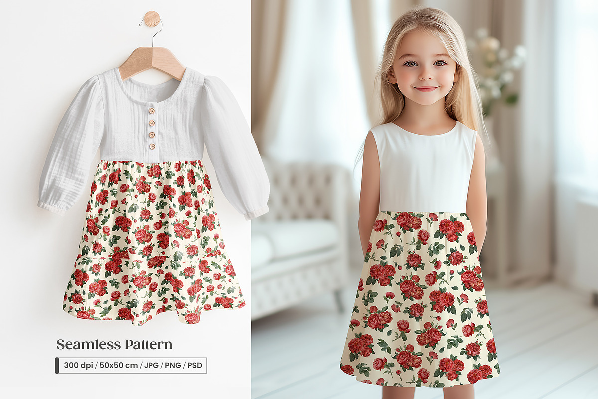 Classic Vintage Roses Pattern, a Pattern Graphic by Yello_illustration (Photo 13 of 16)