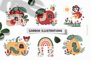 Cute Garden Clipart & Patterns, an Animal Illustration by Ejevyaka (Thumbnail 3 of 13)