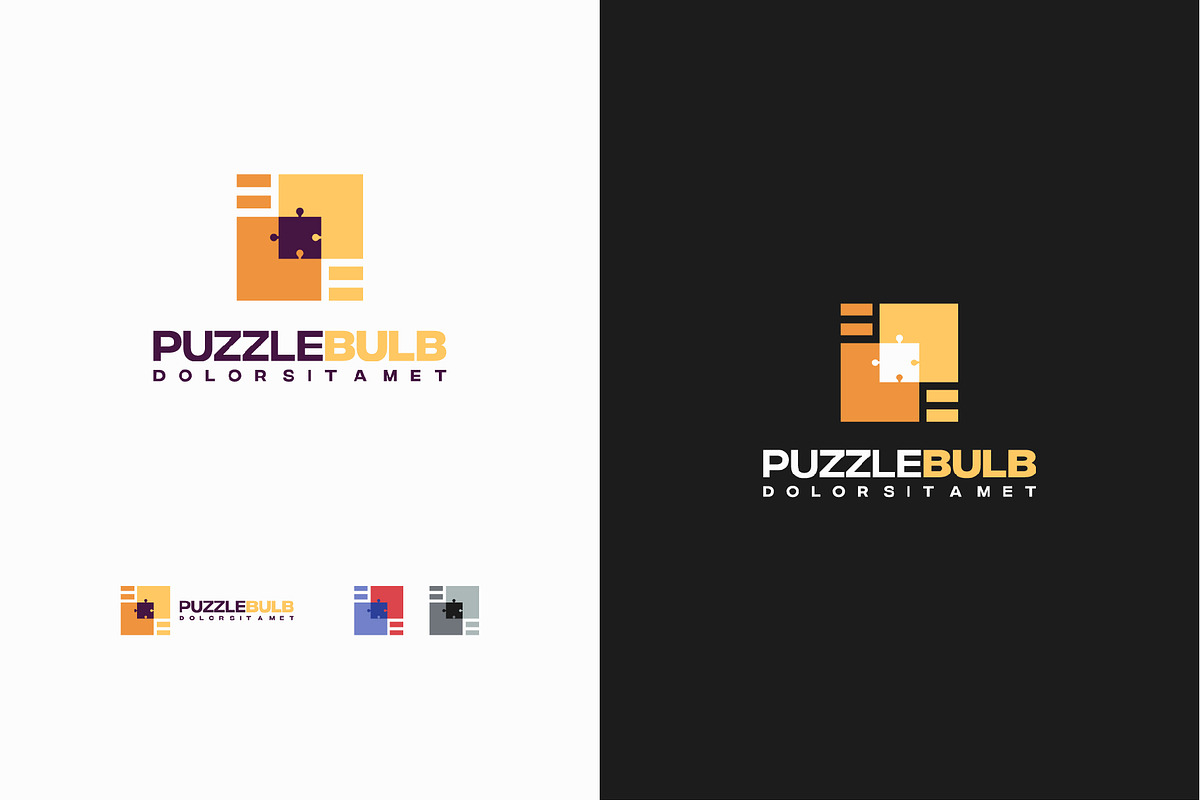 Set of Puzzle Idea Bulb Logo concept, a Branding & Logo Template by Lucky Creative (Photo 3 of 5)