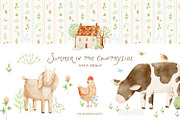 Summer in the countryside clipart, a Decorative Illustration by polikarpovaart (Thumbnail 1 of 19)