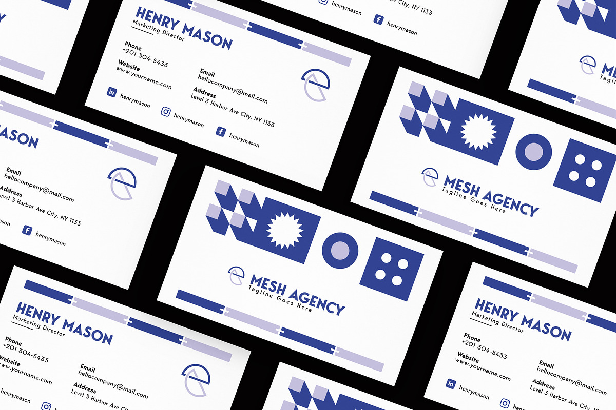 Minimal 3D Shape Card Visit, a Card Template by iDoodle Studio