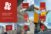 Hand and Paper Mockup Set, a Books & Magazine Mockup by DOBE Studio (Thumbnail 1 of 10)