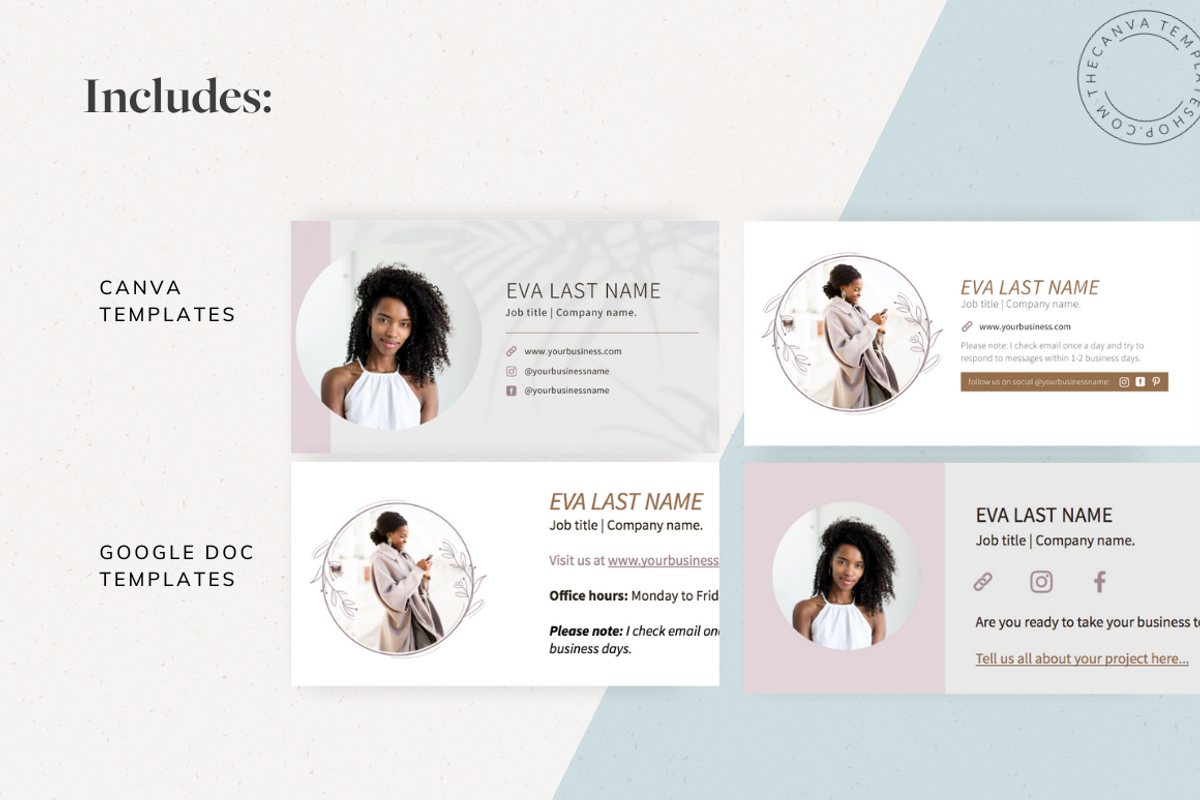 Eva Email Signature Canva Template, a Templates & Theme by The Canva Template Shop (Photo 4 of 4)