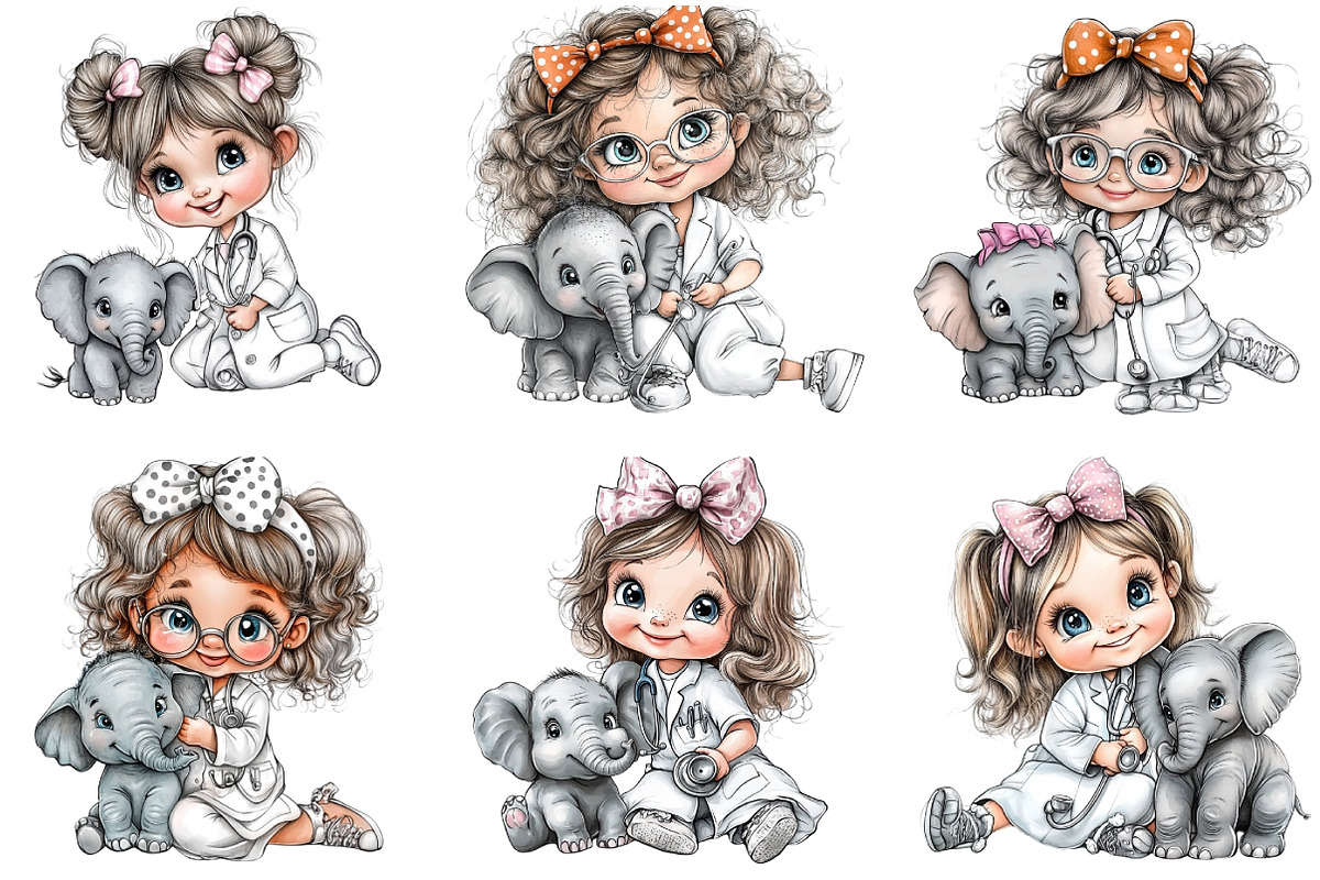 Veterinarian girl clipart, an Illustration by DreamArtGraphic (Photo 8 of 9)