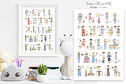 Watercolor Cute Alphabet Professions, an Education Illustration by MayaNavits (Thumbnail 6 of 12)