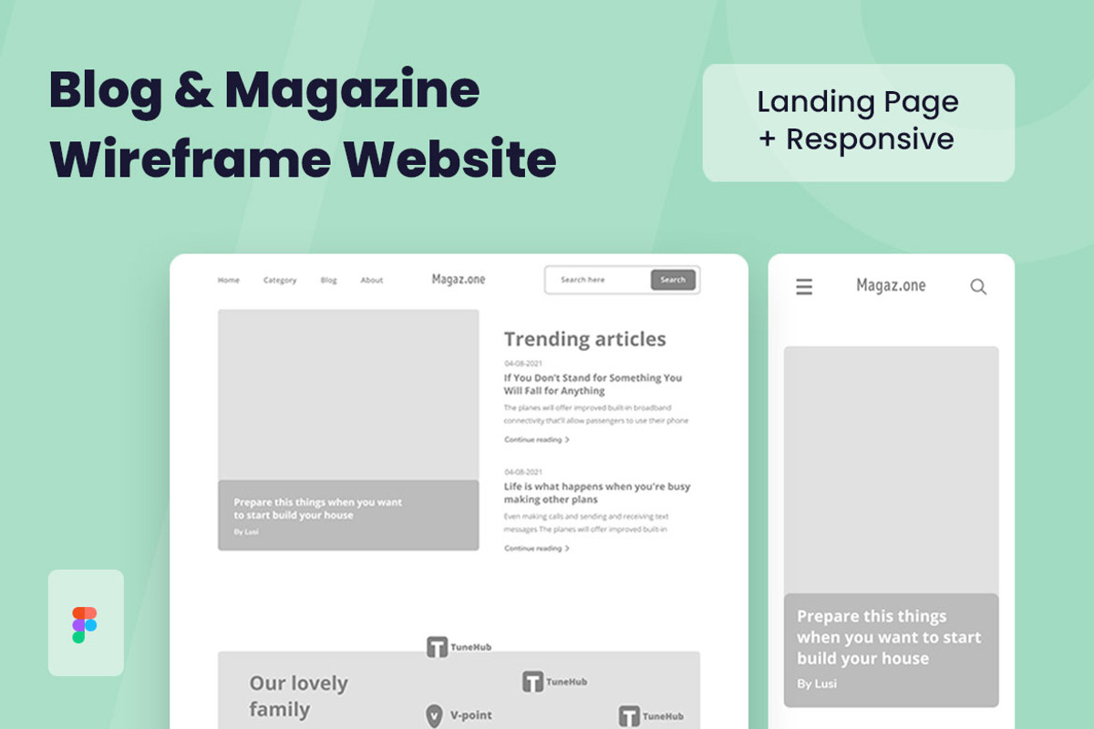 Magazine Blog Wireframe Website, a Wireframe Template by INSPR STD (Photo 1 of 6)