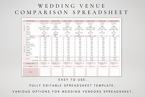 Google Sheets Wedding Venue Template