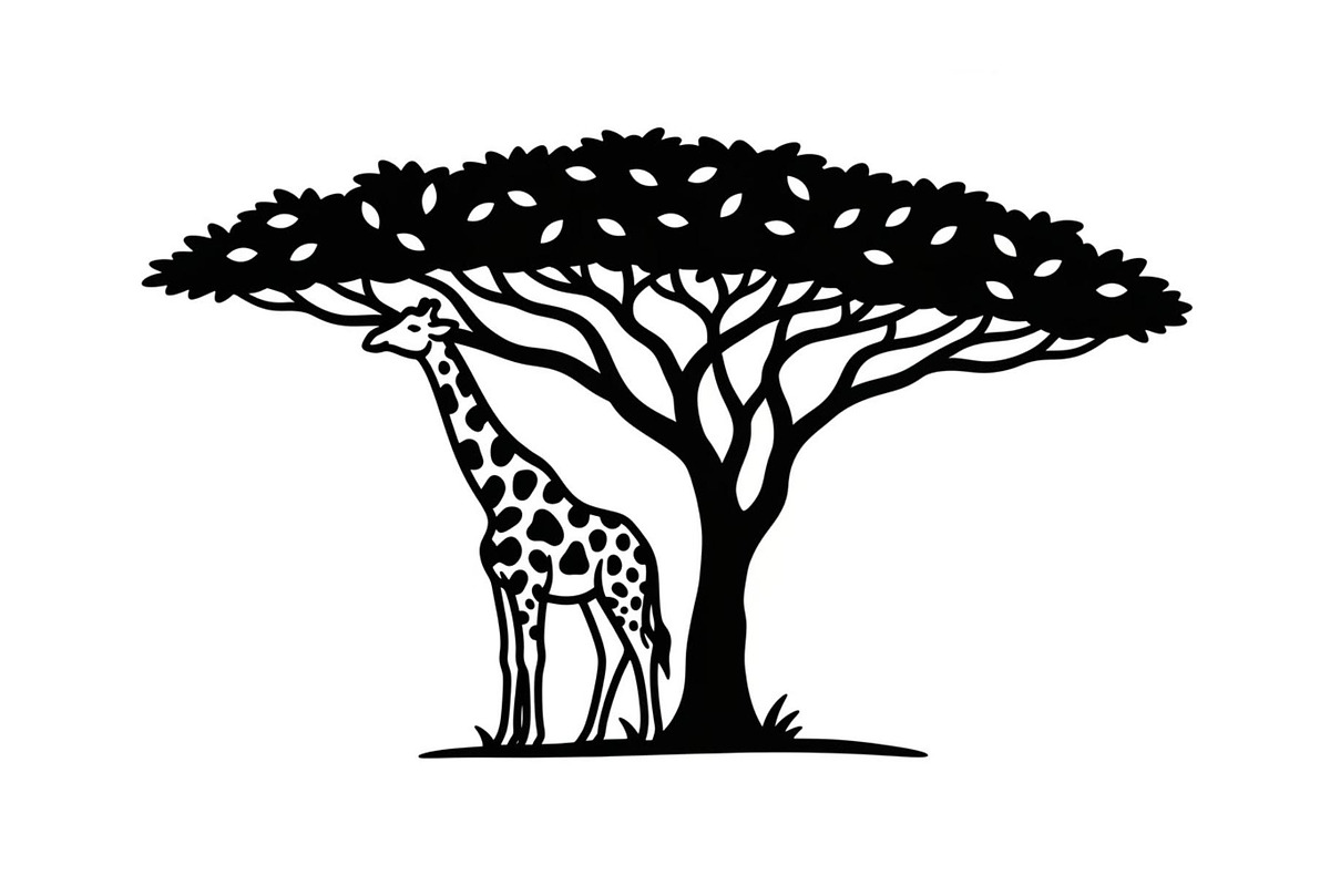 Giraffe Safari Silhouette Vector Bun, an Illustration by Designer_Momina (Photo 47 of 51)