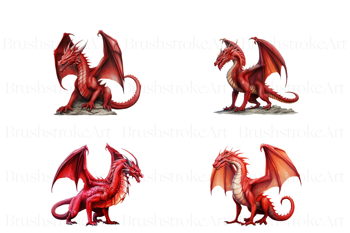 Chinese Dragon Clipart, Dragon PNG, an Animal Illustration by BrushstrokeArtGB (Photo 6 of 9)