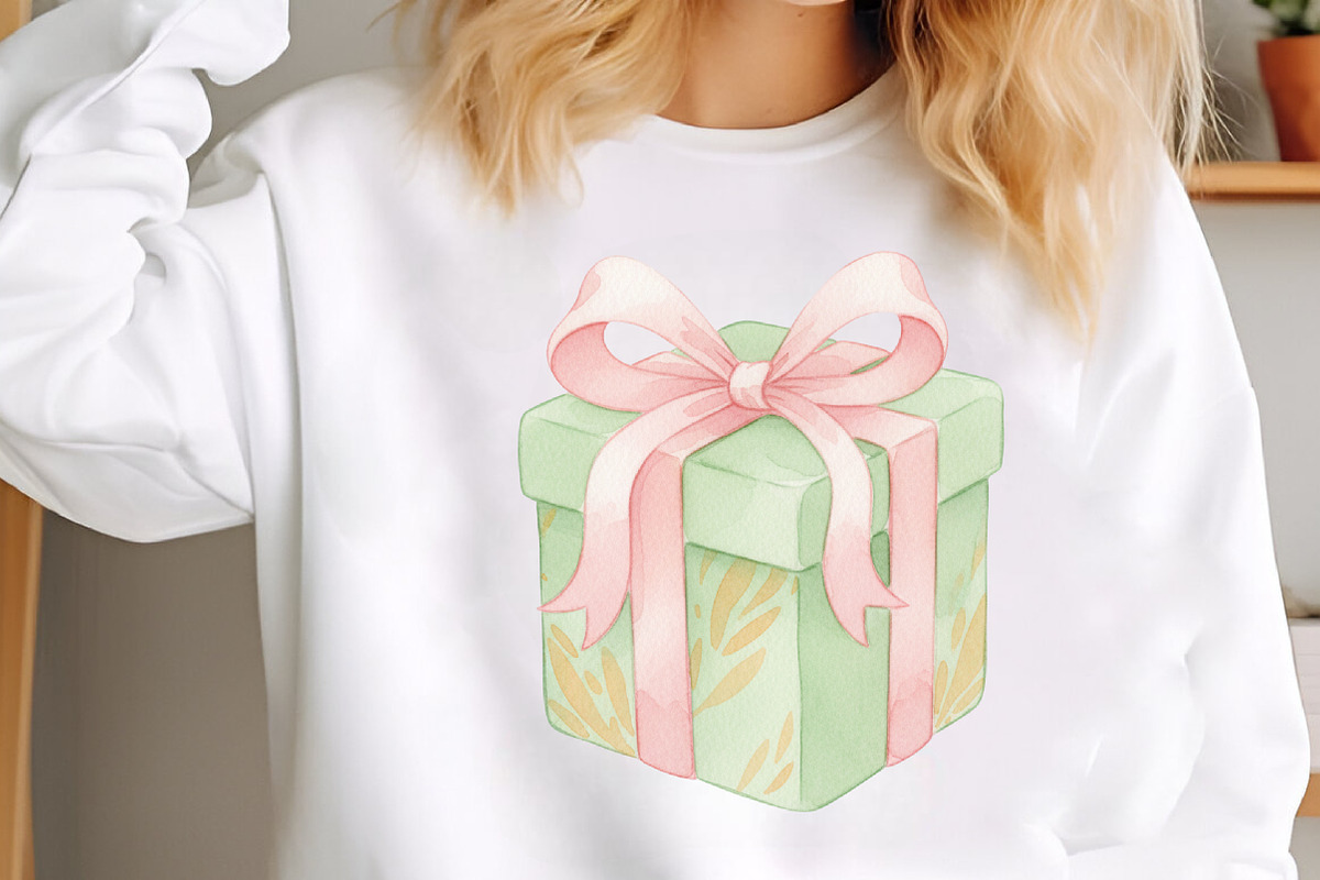 Watercolor Christmas Gift Clipart, an Illustration by SinaCreation (Photo 6 of 7)