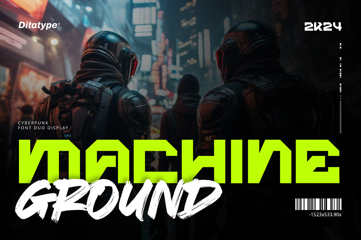 Machine Ground, a Script Font by Ditatype (Photo 1 of 11)