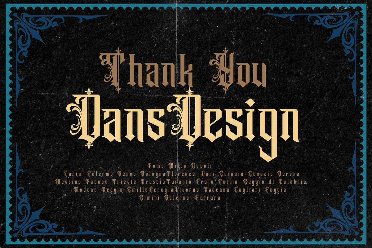 Santero Modern Blackletter Font, a Blackletter Font by dansdesign (Photo 7 of 7)