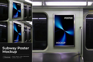 Subway Poster Mockup, an Advertising Mockup by Pitchlook.Studio