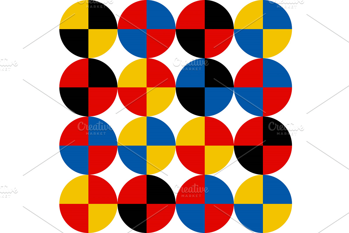 Bauhaus Style Geometric Seamless, a Texture Illustration by Illustrations&photos