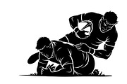 Rugby Player Silhouette Pack, an Illustration by Amazin_art (Thumbnail 8 of 31)